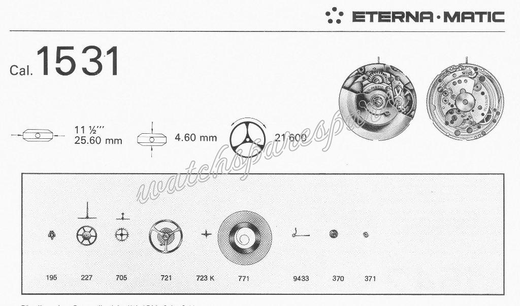 Eterna 1531 Watch movements Eterna 1531 Watch movements