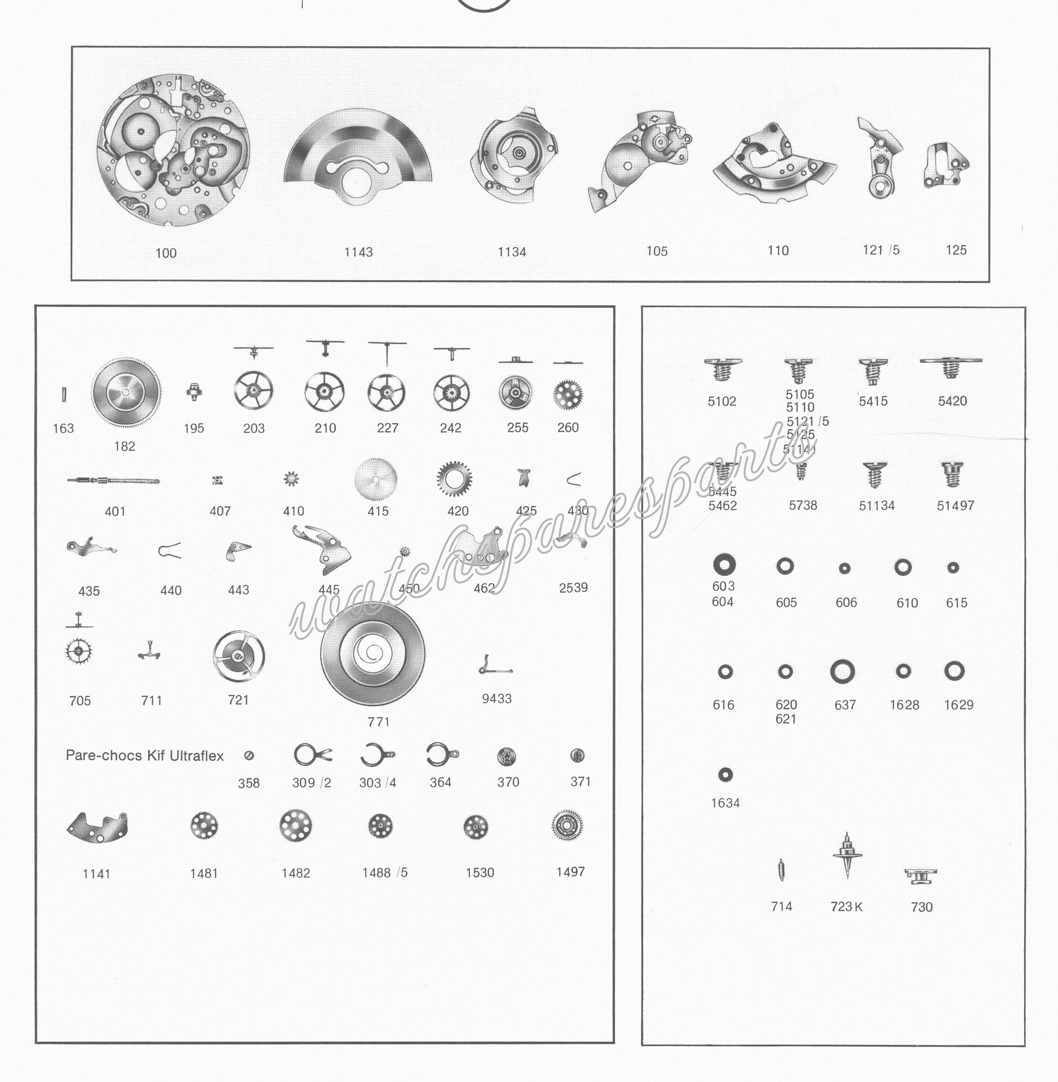 Eterna 1543 Watch spare parts Eterna 1543 Watch spare parts