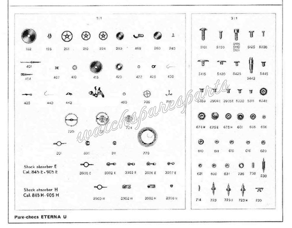 Eterna 845 Watch spare parts Eterna 845 Watch spare parts