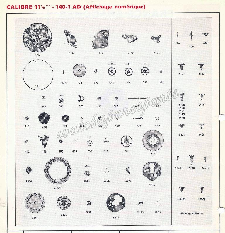 France Ebauches FE 140 1AD Watch spare parts France Ebauches FE 140 1AD Watch spare parts