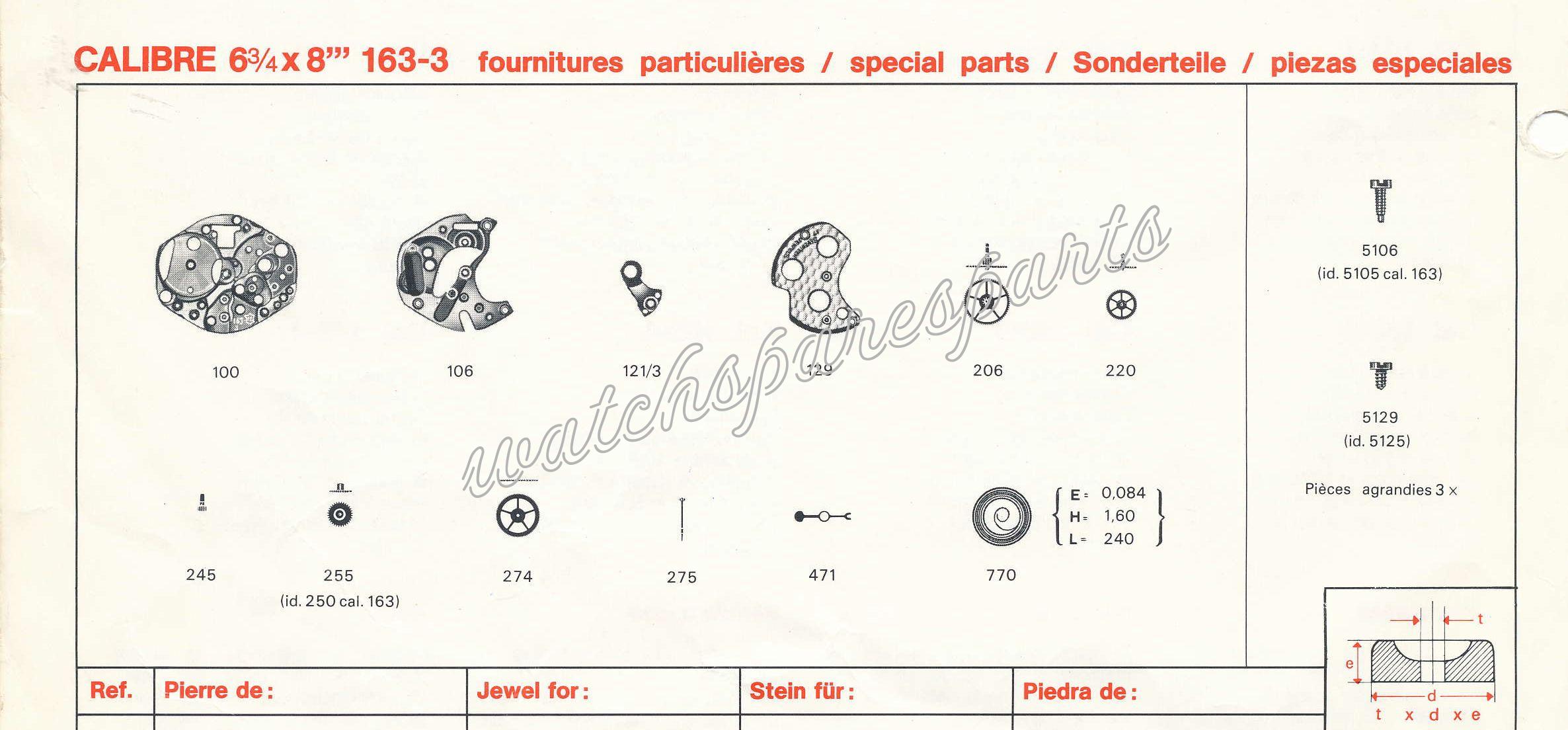 France Ebauches FE 163 3 Watch spare part France Ebauches FE 163 3 Watch spare part
