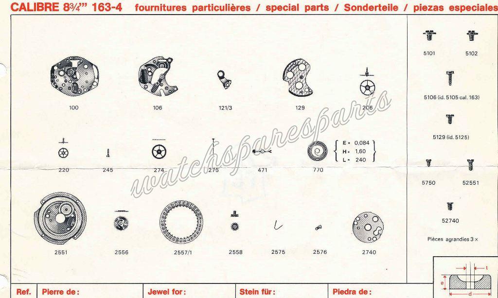 France Ebauches FE 163 4 Watch Date spare parts France Ebauches FE 163 4 Watch Date spare parts