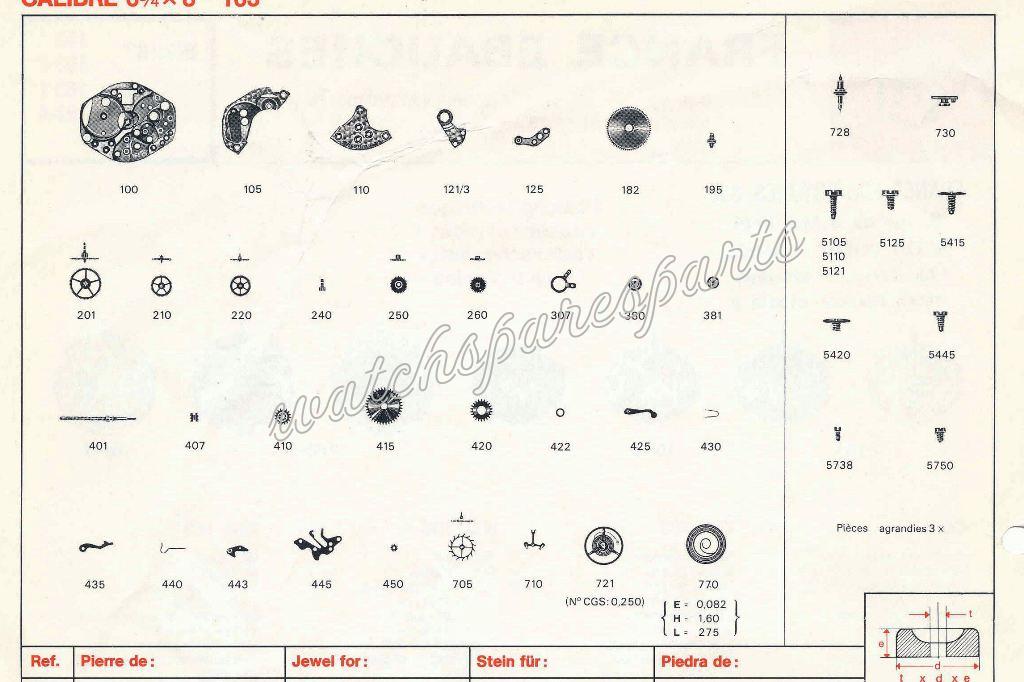 France Ebauches FE 163 4 Watch spare parts France Ebauches FE 163 4 Watch spare parts