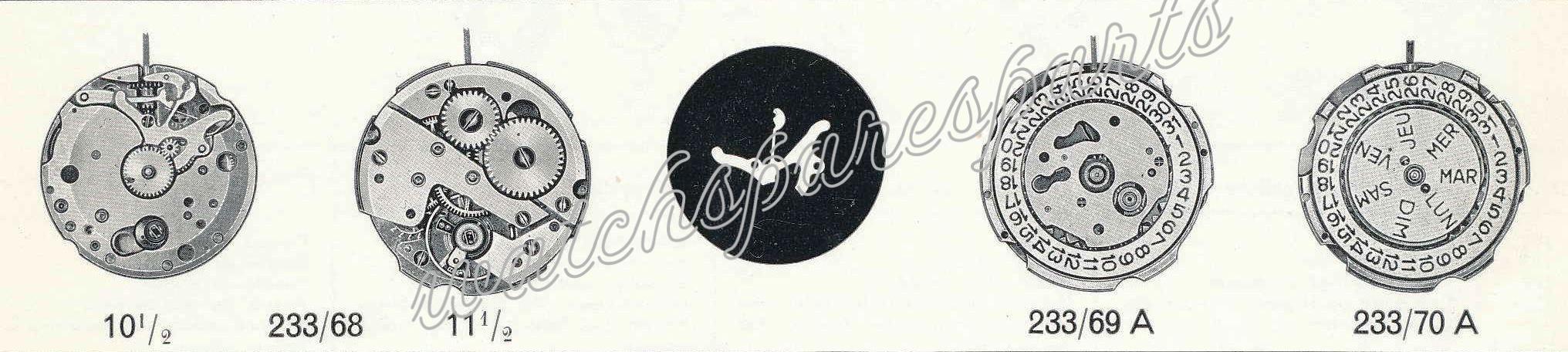 France Ebauches FE 233 69A Watch movements France Ebauches FE 233 69A Watch movements