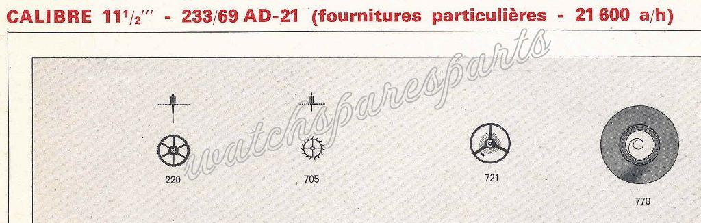 France Ebauches FE 233 69AD 21 Watch spare part France Ebauches FE 233 69AD 21 Watch spare part