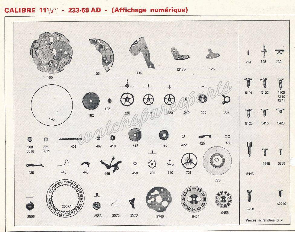 France Ebauches FE 233 69AD 21 Watch spare parts France Ebauches FE 233 69AD 21 Watch spare parts