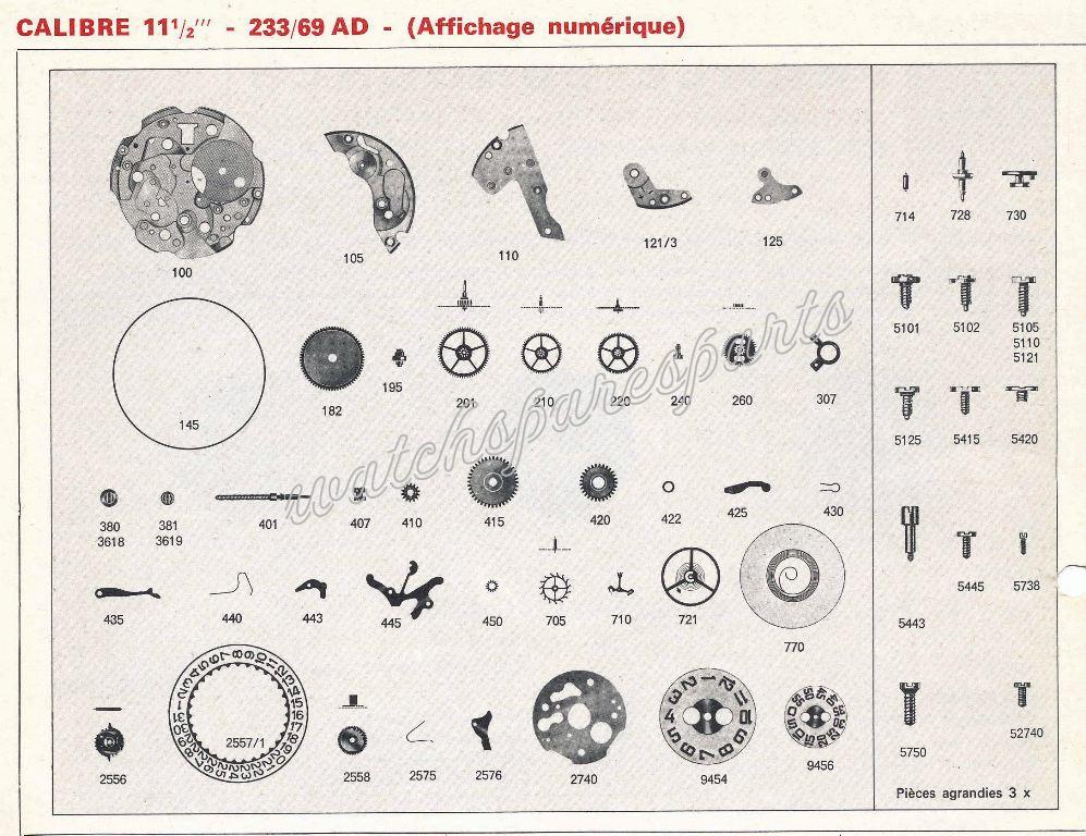 France Ebauches FE 233 69AD Watch spare parts France Ebauches FE 233 69AD Watch spare parts