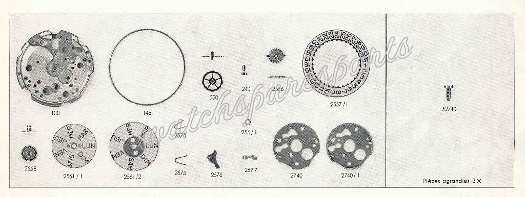 France Ebauches FE 233 70A Watch Day Date spare parts France Ebauches FE 233 70A Watch Day Date spare parts