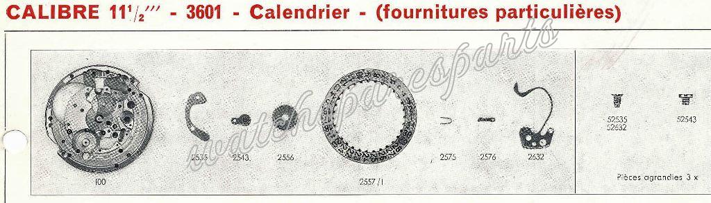 France Ebauches FE 3601 Watch Date spare parts France Ebauches FE 3601 Watch Date spare parts