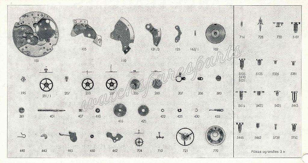 France Ebauches FE 3602 Watch spare parts France Ebauches FE 3602 Watch spare parts