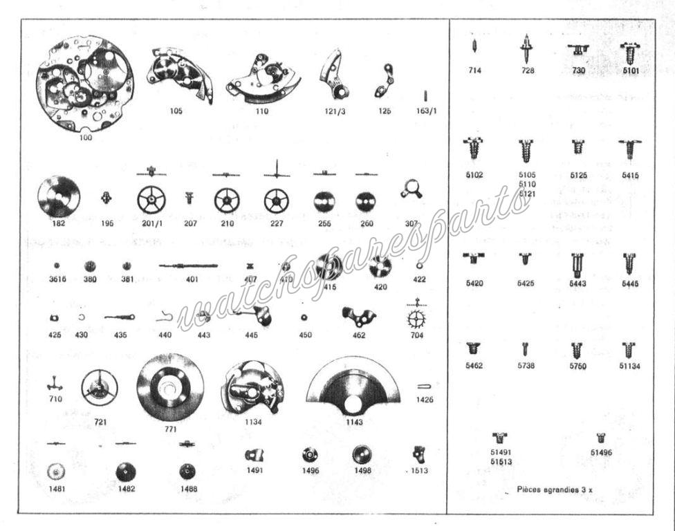 France Ebauches FE 3610 Watch spare parts France Ebauches FE 3610 Watch spare parts