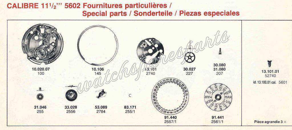 France Ebauches FE 5602 Watch Day Date spare parts France Ebauches FE 5602 Watch Day Date spare parts