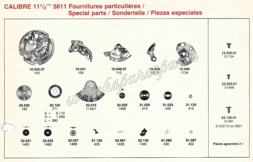 France Ebauches FE 5611 Watch Automatic spare parts France Ebauches FE 5611 Watch Automatic spare parts
