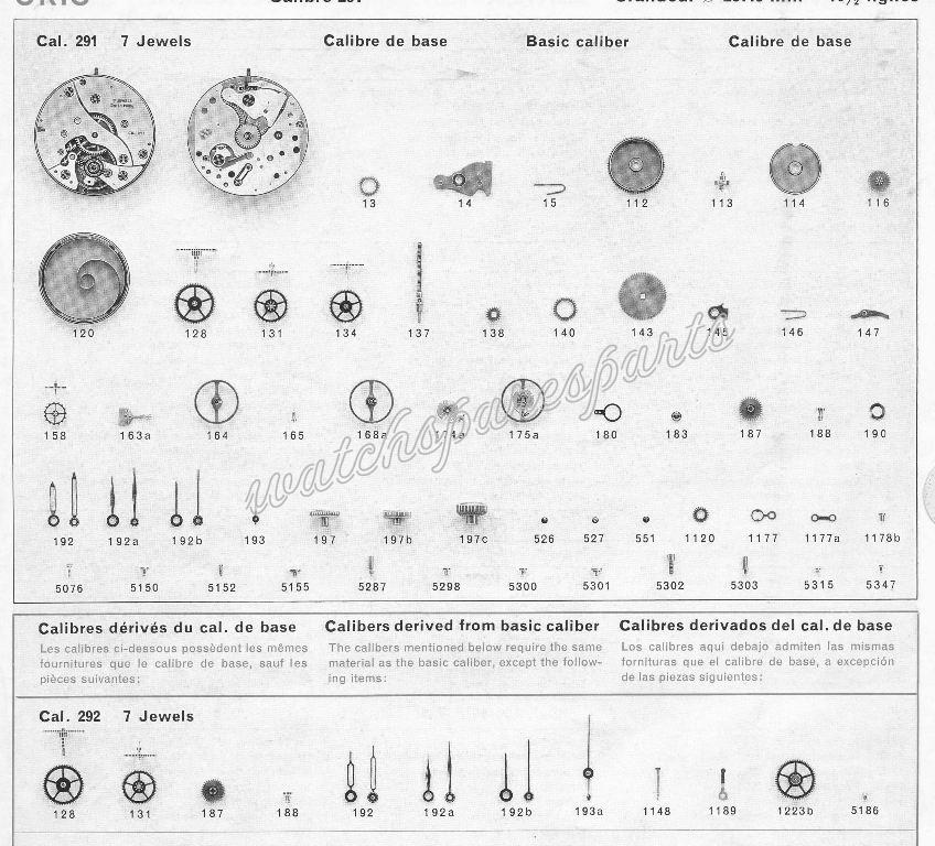 Oris 292 Watch spare parts Oris 292 Watch spare parts