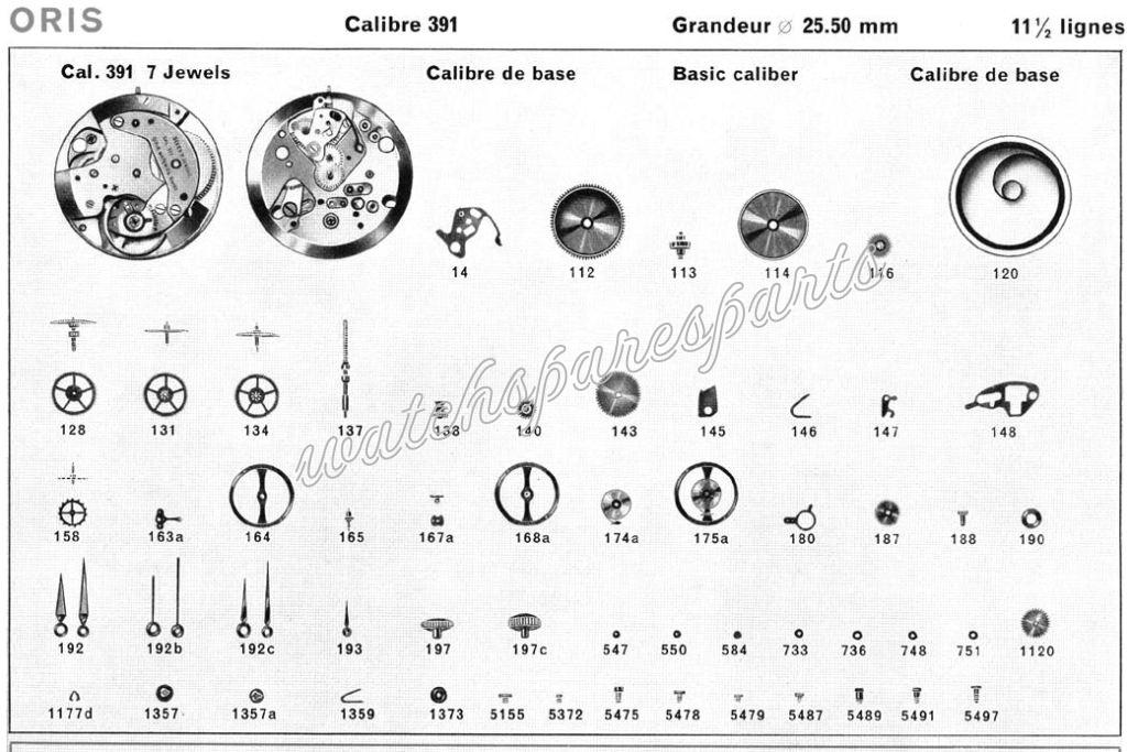 Oris 391 Watch spare parts Oris 391 Watch spare parts