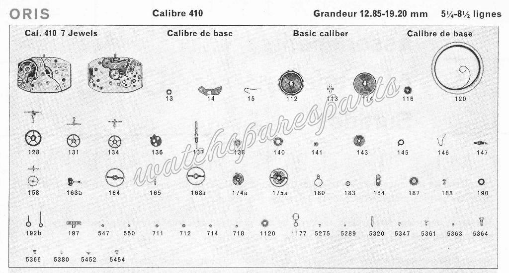 Oris 410 Watch spare parts Oris 410 Watch spare parts