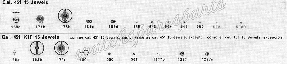 Oris 451 Watch spare part Oris 451 Watch spare part