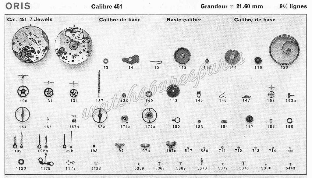 Oris 451 Watch spare parts Oris 451 Watch spare parts
