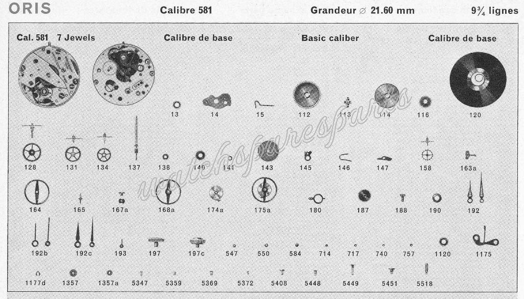 Oris 583 Watch spare parts Oris 583 Watch spare parts