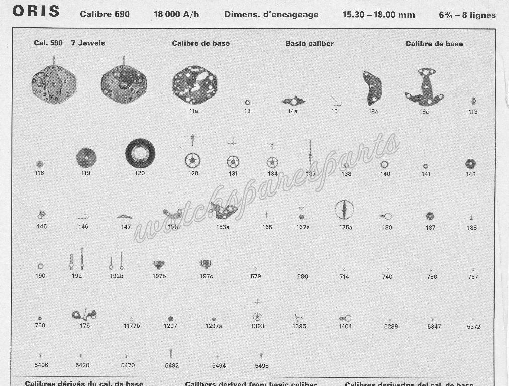 Oris 592 Watch spare parts Oris 592 Watch spare parts
