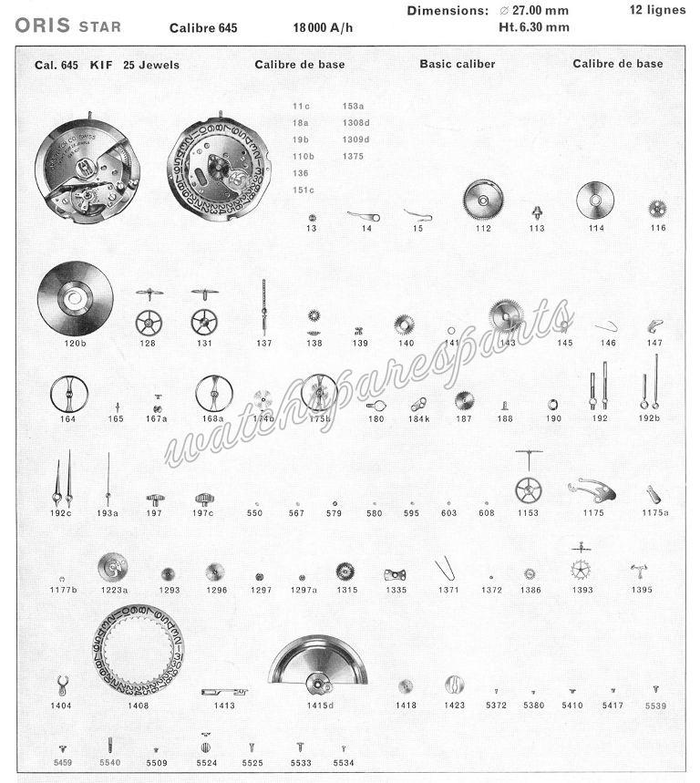 Oris 648 Watch spare parts Oris 648 Watch spare parts