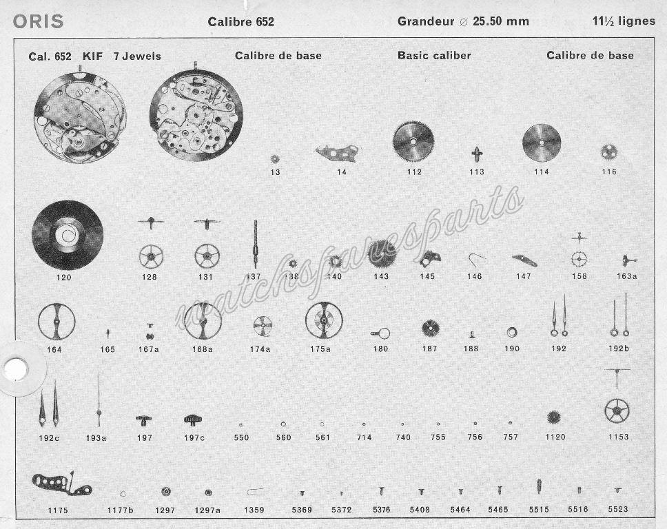 Oris 652 Watch spare parts Oris 652 Watch spare parts
