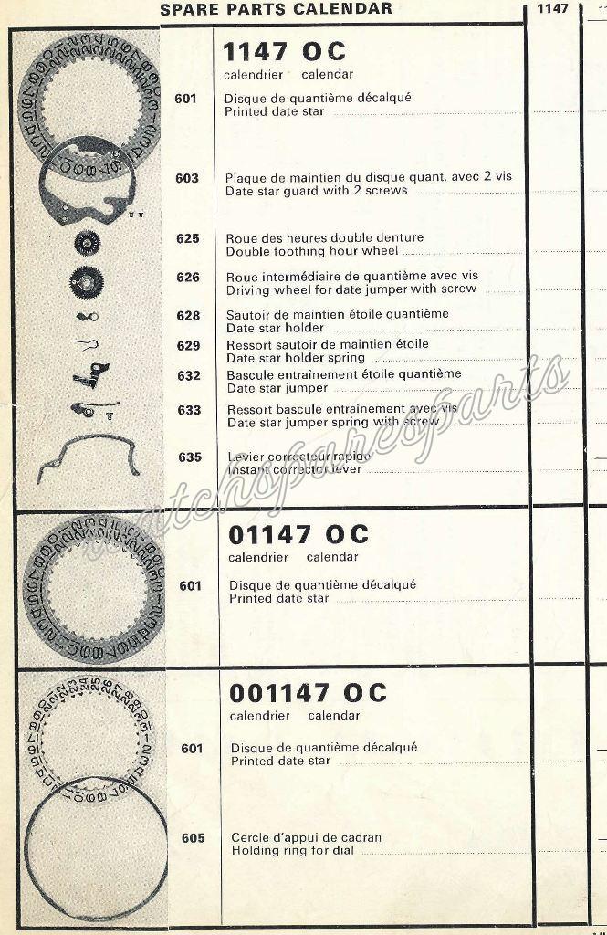 Mido 01147 OC Watch spare parts Mido 01147 OC Watch spare parts