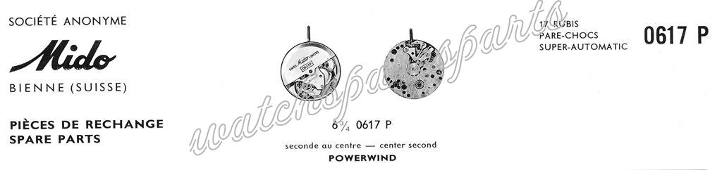 Mido 0617 P Watch movements Mido 0617 P Watch movements