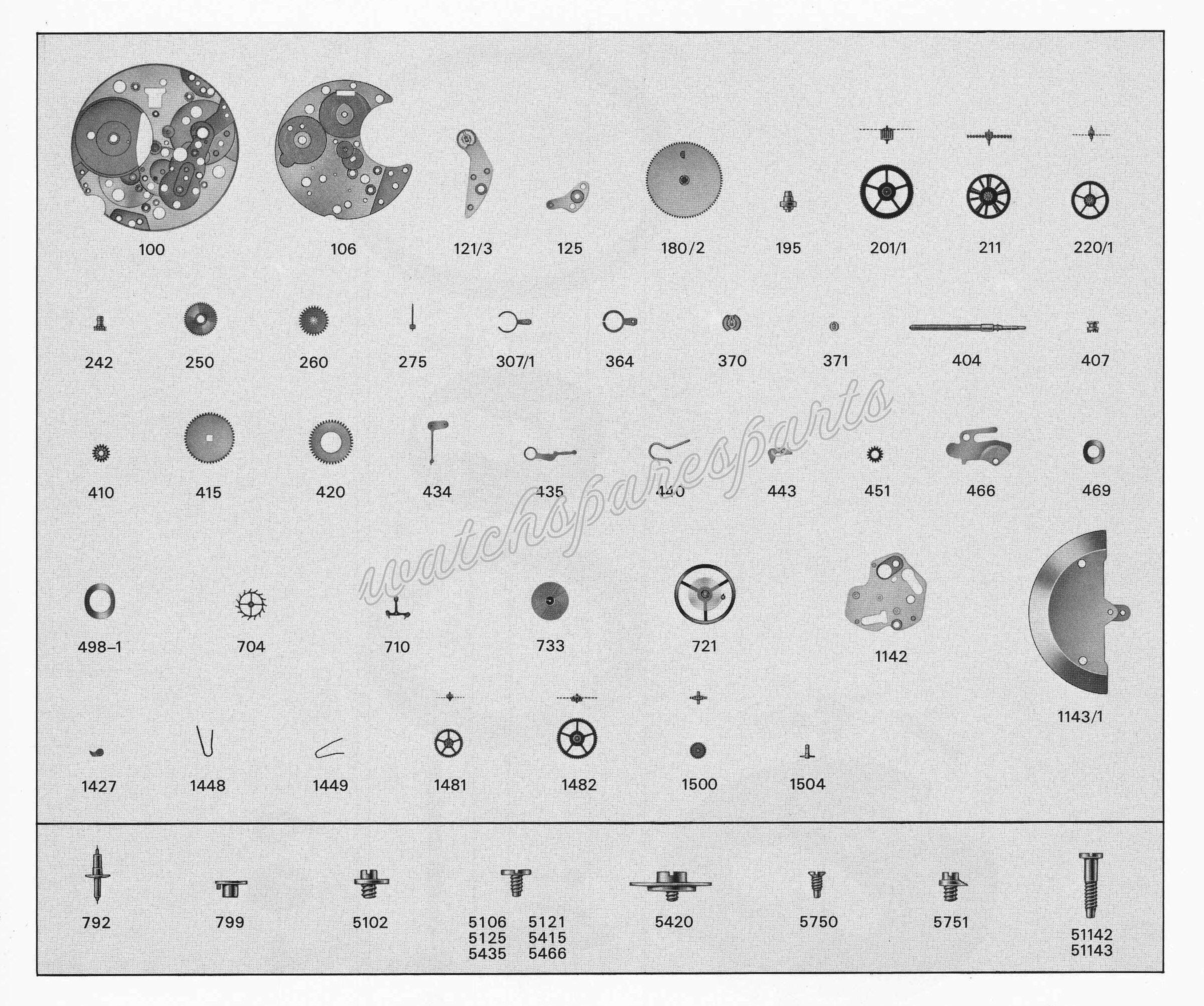 BFG Baumgartner 628 Watch Movement spare parts BFG Baumgartner 628 Watch Movement spare parts